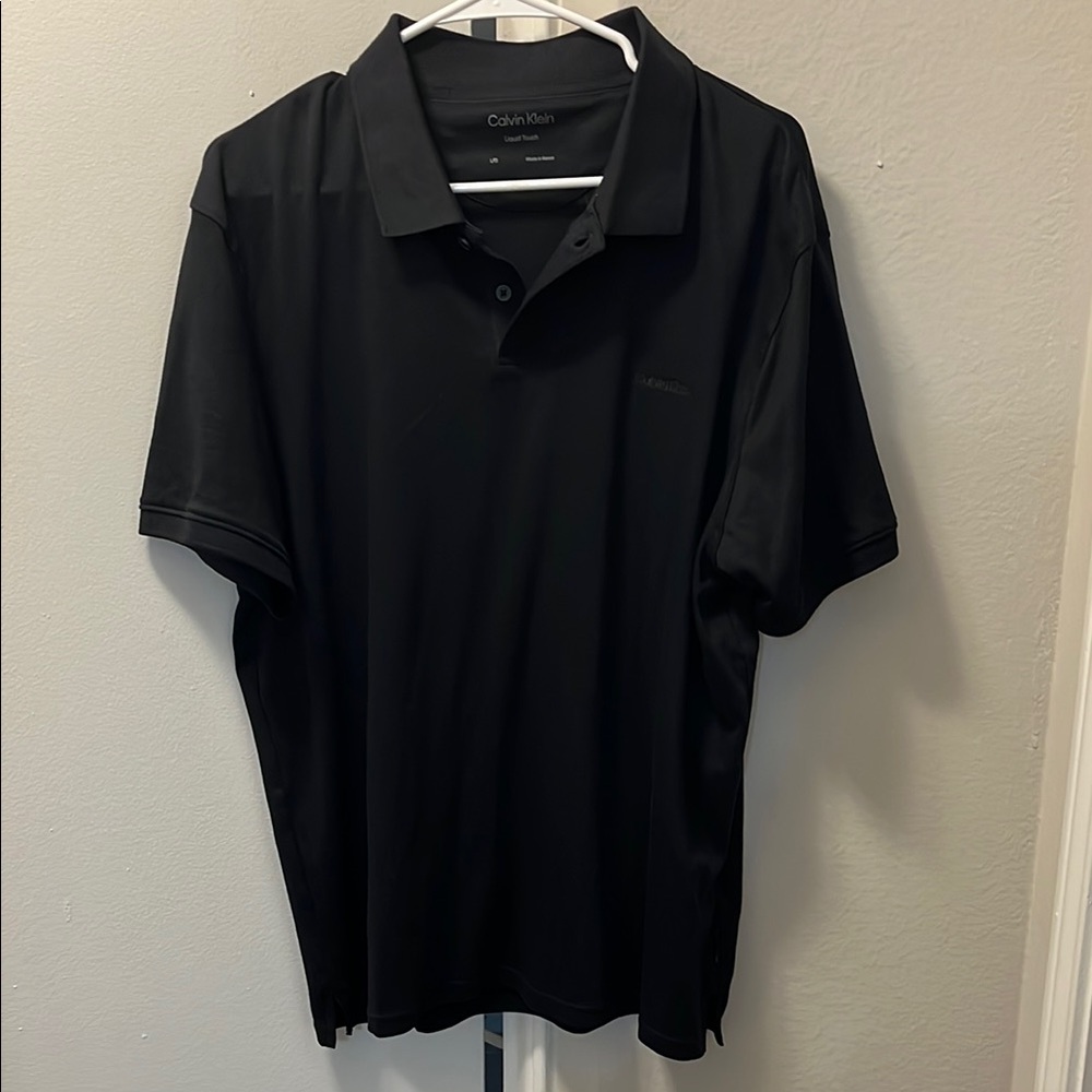 Calvin Klein Black Polo Shirt with Short Sleeves